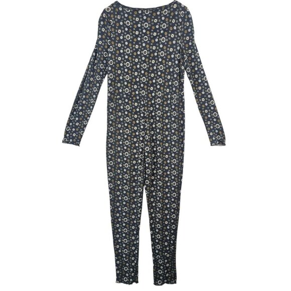 Free People Womens L Home Alone Floral Waffle Knit Long John Jumpsuit Pajamas - Picture 5 of 16